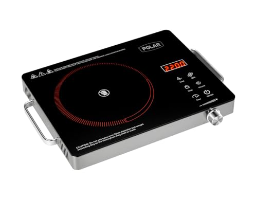 Image of Polar Infrared Cooker, Stainless Steel, 2000W, Smart Timer, 4 Preset Functions, Feather Touch Control, Crystal Glass Plate