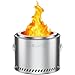 Golabs Smokeless Portable Fire Pit, 19.5" Stainless Steel, for Wood/Charcoal/Pellet Fuel, Portable with Sturdy Handles & Fire Cover, Suitable for 2-6 People, Perfect for Backyard, Picnics & Camping