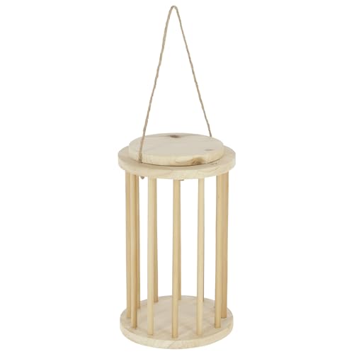 Kerbl Pet Heuraufe 3 in 1, Futterraufe, Heurolle, Hangraufe, 25cm, Ø15cm, Holz, Tierfütterung, Nager, leicht zu befüllen