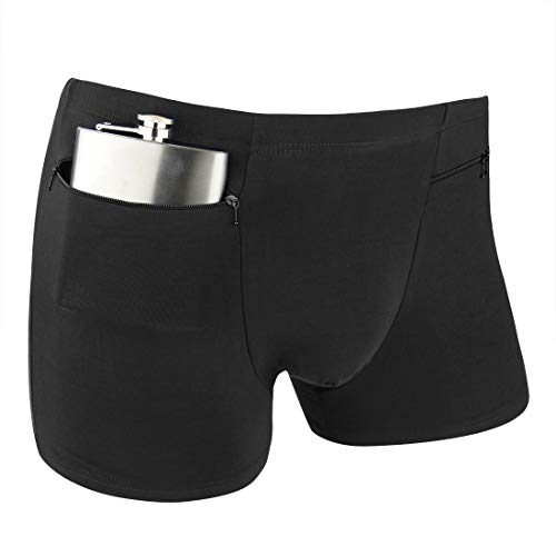 Men's Pocket Underwear with 2 Secret Pocket, 2 Packs(Black)4