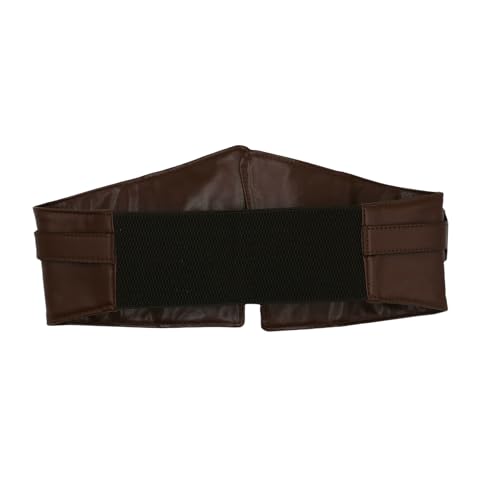 AMPOSSTO Women Fashion Wide Elastic Cinch Waist Belt Retro PU Leather Pin Buckle Waistband for Overcoat Dress Outfits4