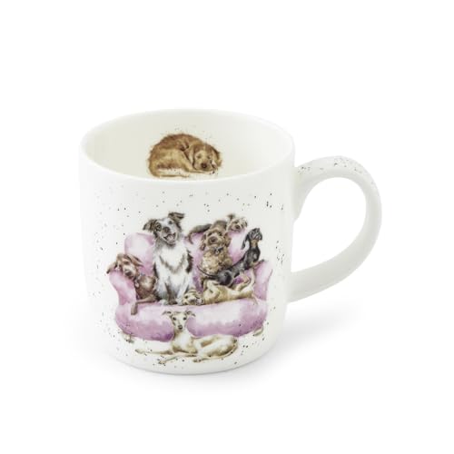 Wrendale Designs Royal Worcester 0.3 Litre Ceramic Mug Movie Night Dogs
