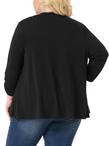 Image of Agnes Orinda Plus Size Cardigan for Women Soft 3 /4 Sleeve Open Front Cropped Shrug Bolero Cardigans Jacket