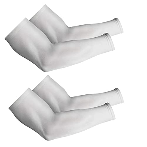 Image of INNERSTYLE Cotton UV Protection Arm Sleeves /Hand Socks - Fingerless, Sun Protection Gloves for Men and Women (White) Pack of 2