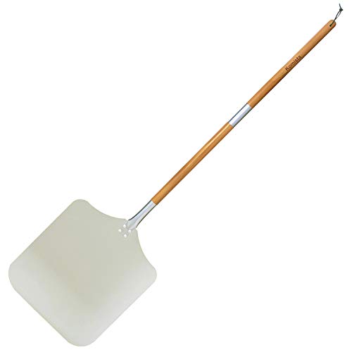 Pizza Peel with Detachable Beech Handle, 14 x 16 inch Blade, 51 inch Long, Light and Sturdy Aluminum Pizza Paddle for Baking Homemade Pizza Bread