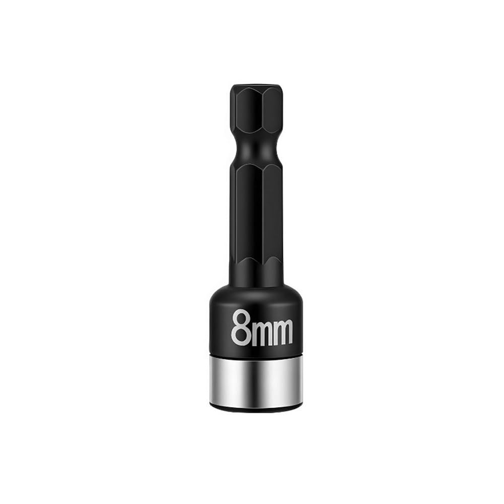 Impact Nut Driver Drill Bit Hex Shank Socket Adapter Steel Screwdriver Wrench Holder Power Ratchet Converter(Black,10PCS)