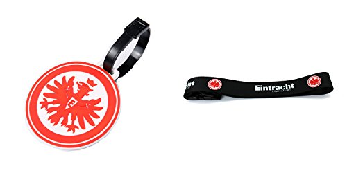 Preisvergleich Produktbild TrendandStylez Set: Eintracht Frankfurt Kofferanhänger und Kofferband Kofferband Koffergurt Kofferanhänger Adressanhänger