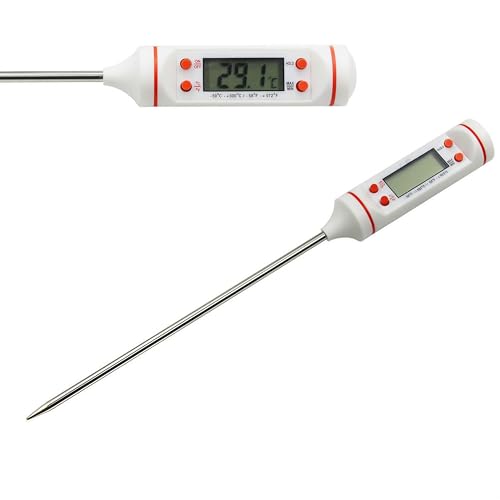 GoodTool Food Thermometer Cooking Thermometer With Instant Read Lcd Screen White Digital Kitchen Thermometer with Needle Probe for Oil BBQ and Baking
