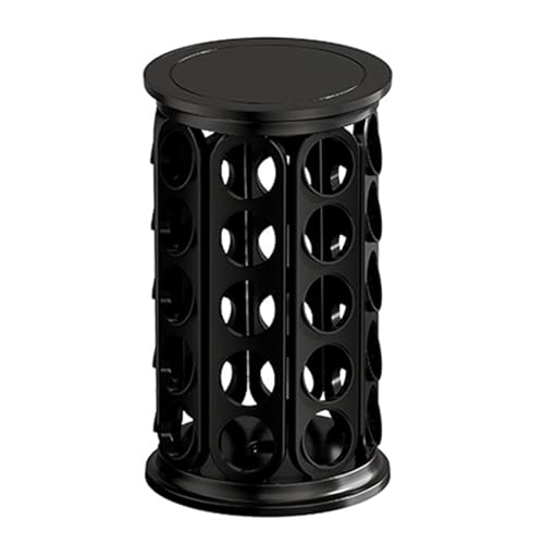 Brrnoo Soporte para Cápsulas de café Organizador de Carrusel Estante de Almacenamiento Capacidad para 40 Cápsulas Diseño Giratorio Compacto Base Giratoria Suave con Ranuras Profundas (BLACK)