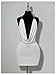 SHENHE Women's Draped Deep V Neck Halter Mini Dress Sexy Backless Ring Cocktail Party Dress White X-Small
