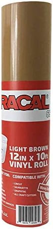 12.125" x 10ft Roll of Oracal 651 Light Brown Craft Vinyl - On a 2.5" Core - Adhesive Vinyl for Cricut, Silhouette, and Cameo Cutters - Gloss Finish - Outdoor and Permanent