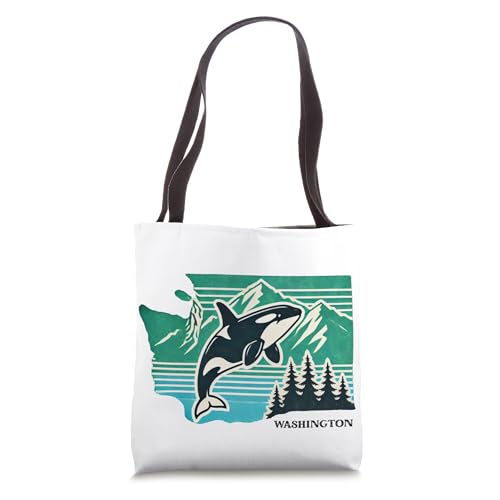 Bolso tote vintage del estado de Washington 'Evergreen', diseñado localmente miniatura 1