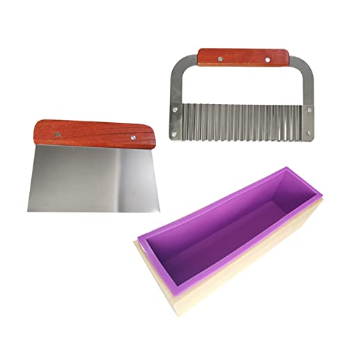 Image of CALANDIS Multi-Function Practical Wooden Soap Cutter Loaf Mold Soap Making Cutting Tools with Soap Beveler Planer, Wire Slicer