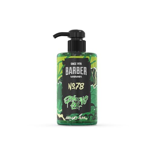 Barber Marmara No. 78 Shaving Gel for Men Transparent No Foam Shave Gel with Pump Professional Turkish Barber Quality for Beard Contours, Neckline &amp; Close Shave Gel 16.9 oz
