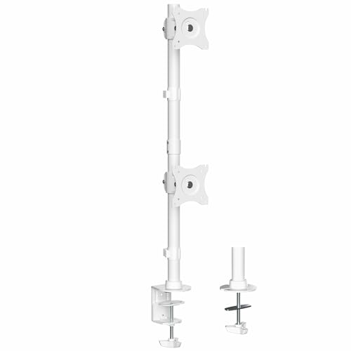 Image of VIVO Dual Monitor Desk Mount Stand with Height Adjustment and VESA Plates for 2 LCD Ultrawide Screens up to 34 inches, Stacked Array, STAND-V002RW