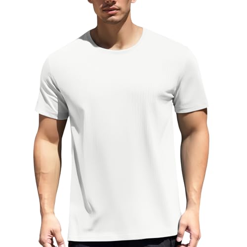 T-shirt homme coton col rond anti-déformation coupe régulière uni