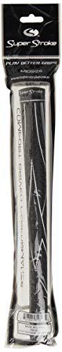 SuperStroke Cross Comfort Golf Club Grip, Black/Gray (Midsize) | Soft & Tacky Polyurethane That Boosts Traction | X-Style Surface & Non-Slip | Swing Faster & Square The Clubface More Naturally