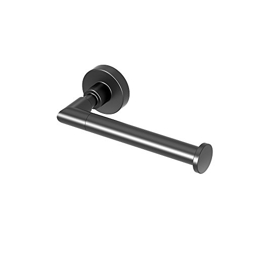 Gatco 5503 Bathroom Single Post Toilet Paper Holder, Matte Black/Wall Mount Toilet Tissue Holder