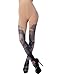 iB-iP Women's Opaque Fairview Daisy Patterned Footed Thick Seam Pantyhose Tights, Size: One Size, Beige