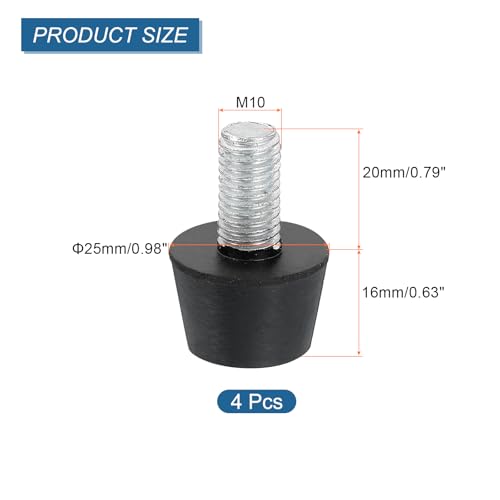 uxcell 4Pcs Rubber Vibration Isolators Mounts Rubber Shock Absorber Mounts, 0.98