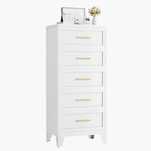 Metal Dresser Tall Narrow Dresser for Bedroom Chest, 53.46