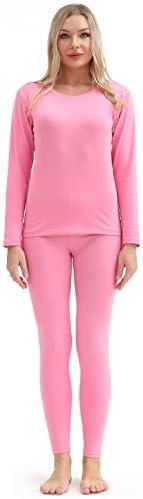 PISIQI Thermal Underwear for Women Long Johns Set Base Layer Fleece Lined