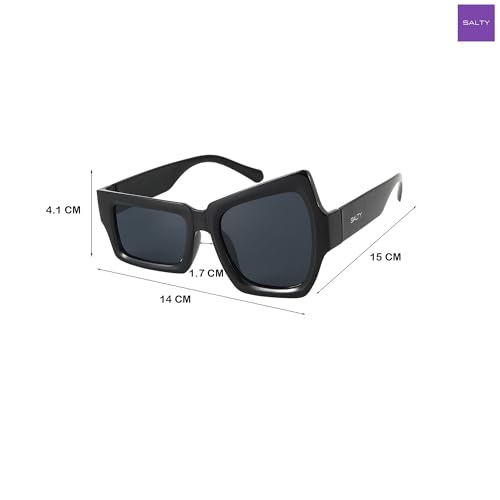 Image of Salty Alpha Lightweight Square Sunglasses For Men stylish | Carry Pouch Included | UV Protection Fashion Goggles for Women Durable | Gift for Man & Woman