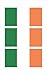 3 -Irish Ireland Flag Hard Hat Biker Motorcycle Helmet iPhone Stickers Decal