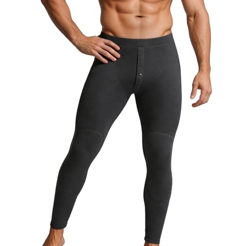 Generisch Mallas deportivas largas para hombre, leggings de senderismo Themo, de forro polar, térmicos, monocolor, pantalones de compresión, pantalones de invierno, pantalones largos de deporte