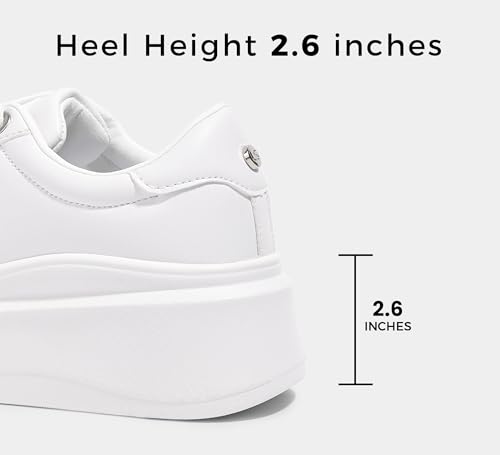LUCKY STEP Women's Platform Fashion Sneakers Faux Leather Classic Tennis Shoes Low Top Casual Walking Shoes3