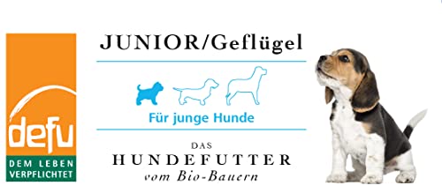 defu Hundefutter | 1 x 800 g | Junior Bio Geflügel | Premium Bio Trockenfutter für Junge Hunde