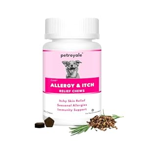 Petroyale Allergy & Itch Chews for Dogs – Anti-Allergy & Anti-itching Supplement – Natural Relief from Allergies, Hot Spots, Dry Skin, Scratching for Dogs – Grape Seed Extract & Rosemary | 20 Chews