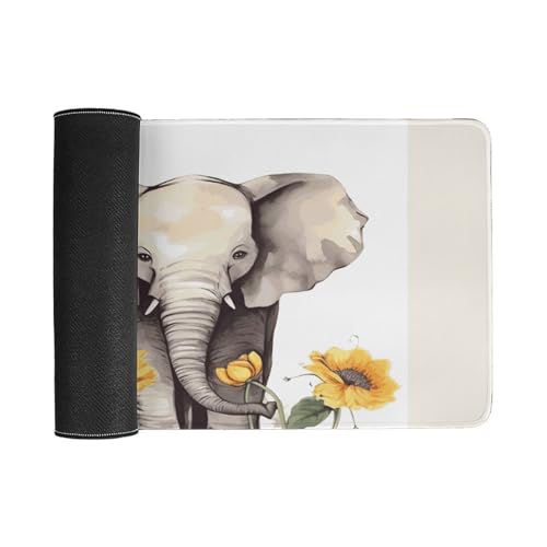 Elephant and Sunflower Desk Pad Large Desk Protector miniatura 3