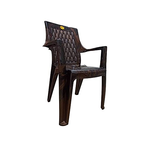 Image of Durable Plastic Chairs for Indoor and Outdoor Use - Comfortable Seating for Home Living Room and Patio, Sturdy and Long-lasting (Brown)
