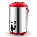 Seau à thé au Lait en Acier Inoxydable Double épaissi avec Robinet Seau isolé Commercial Seau Polyvalent Chaud et Froid adapté au Restaurant Factory School (Color : Red, Size : 6L)
