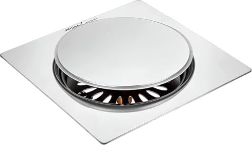 Image of Plantex (Primax) 304 Grade Stainless Steel Floor Pop Up /Push to Open Grating Floor Drainer /Wash Basin Strainer /Bathroom Drain /Jali for Bathroom and Kitchen - 6x6 inch - (Chrome)