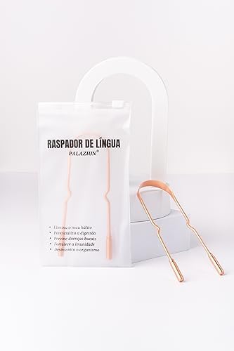 Raspador Limpador de Língua De Cobre 100% Puro Higienizador Palaz...