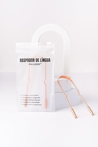 Raspador Limpador de Língua De Cobre 100% Puro Higienizador Palaziun