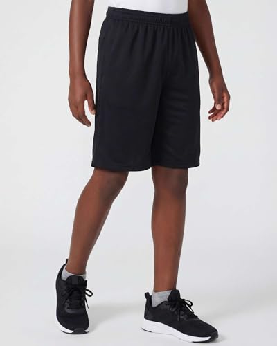 Image of Real Essentials 5 Pack: Boys' Dry Fit Basketball Shorts for Youth Kids Teens - Athletic Running Soccer Sports with Pockets
