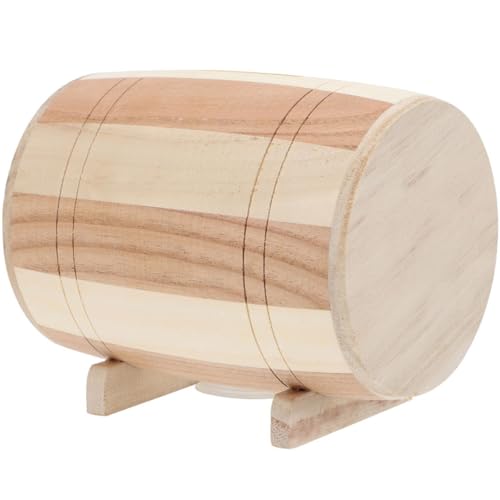 LALAFINA Contenedor de Monedas Hucha de Madera Maciza Barril Pequeño para Decoración y Almacenamiento Hogar Compacto y Estable