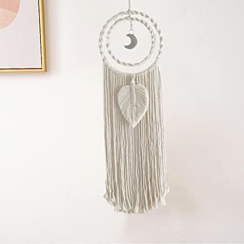 FAKEME Apanhadores de sonhos de algodão tecido à mão, apanhadores de sonho de folha de pena de macra