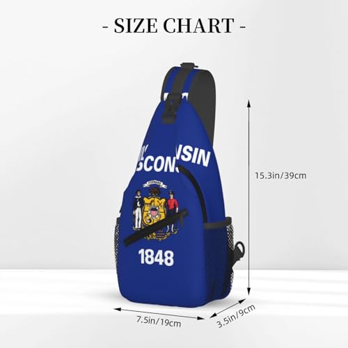 Mochila Urbana Unisex con Estampado de Bandera de Wisconsin miniatura 3