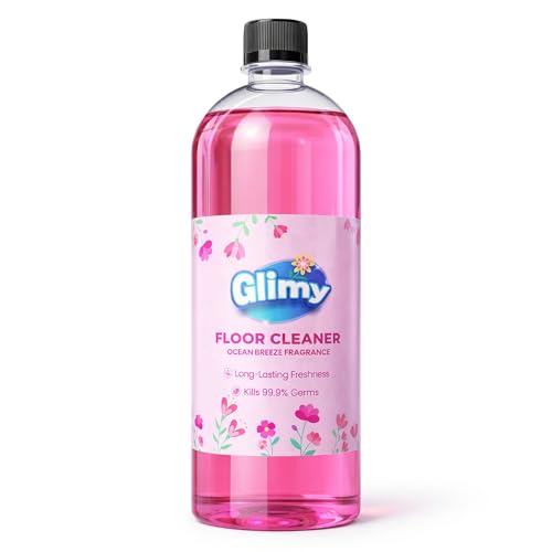 Image of GLIMY Floor Cleaner Liquid - Pack of 2 x 900ml | Disinfectant | Kills 99.9% Germs | Fast-Dry, No Residue | Ocean Breeze Fragrance | For Tiles, Marble, Granite & Bathroom | Safe for Kids & Pets