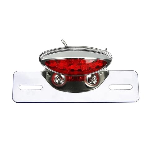 Luz trasera universal para motocicleta, freno diurno rojo y lámpara de matrícula trasera