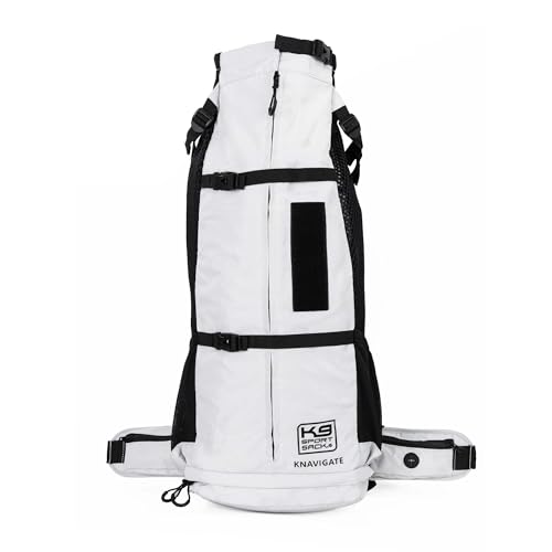 K9 Sport Sack Knavigate - X-Large, Lunar Rock - Ideal for Dogs with 23-25” Back Length - Adjustable, Backpack-Style Carrier with Internal Frame & Padded Hip Belt
