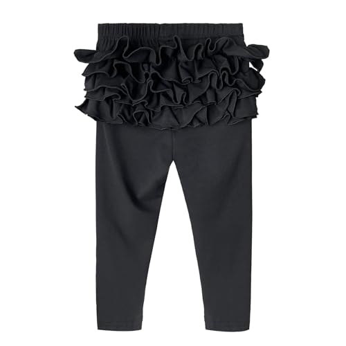 Moonker Toddler Girls Cotton Skinny Pants Baby Fit Ruffled Elastic High Waist Casual Trousers Baby Girl Winter