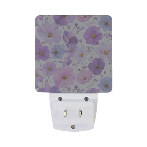 Luz nocturna decorativa con sensor de luz rosa y púrpura miniatura 6