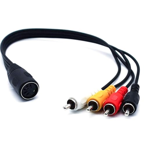 Cable de audio 5 pines a 2 RCA hembra GBIS de 0,5 m para conectar sistemas estéreo Quad
