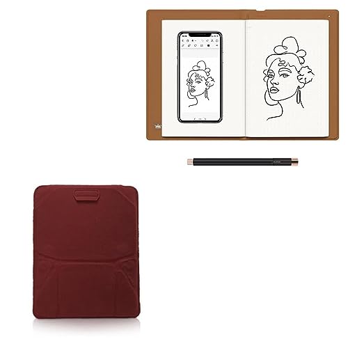 BoxWave Case Compatible with Huion Note - Velvet Pouch Stand, Velour Slip Sleeve Built-in Foldable Kickstand - Burgundy