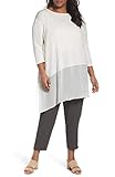 Eileen Fisher Plus Bone Stretch Silk Jersey Bateau Neck Tunic Size 1X MSRP $318